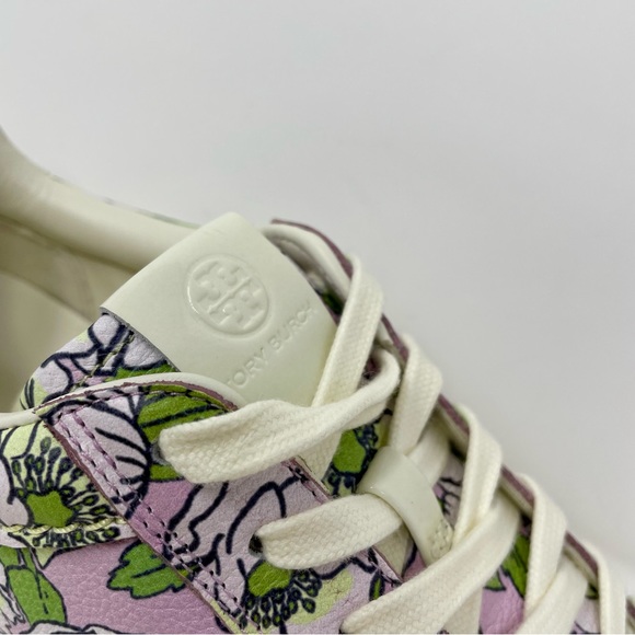 Tory Burch Ladybug Sneaker in Purple Bold Flowers / Oyster Size 9 New - Picture 10 of 14